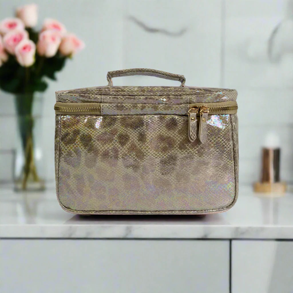 PurseN: Classic Train Case in Glimmer Leopard