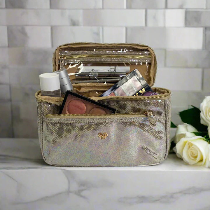 PurseN: Classic Train Case in Glimmer Leopard