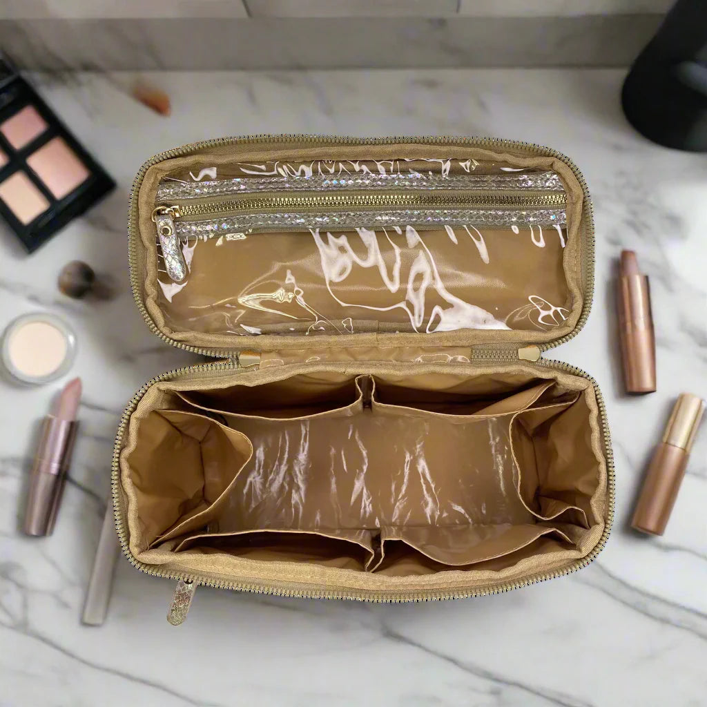 PurseN: Classic Train Case in Glimmer Leopard