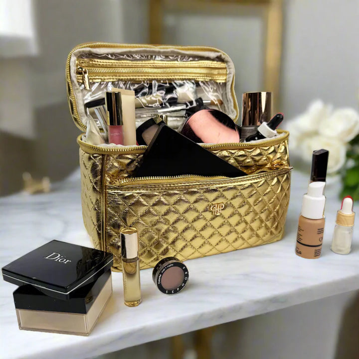 PurseN: Getaway Classic Train Case in Gold