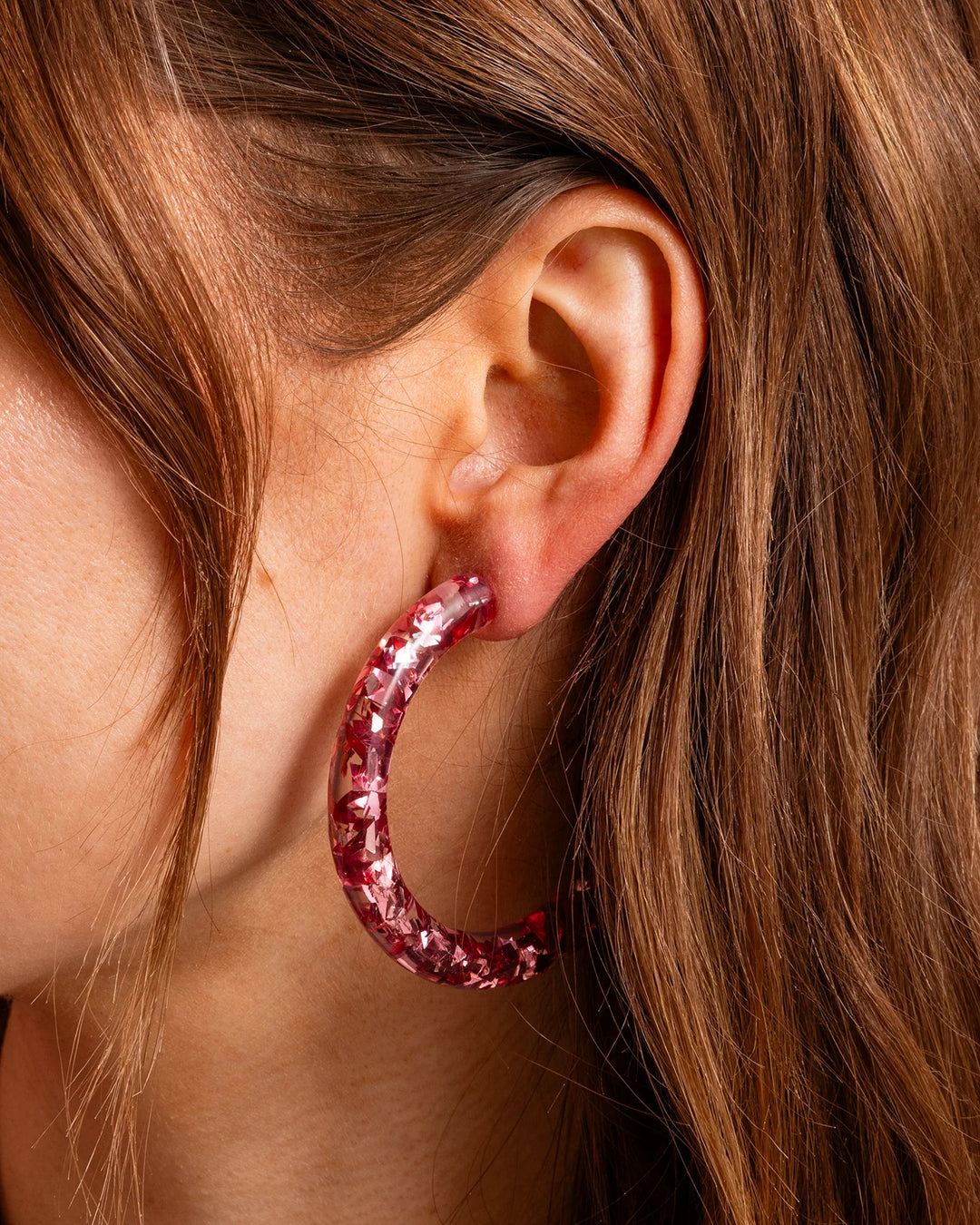 Taylor Elliott: Confetti Hoops in Pink (E-77)