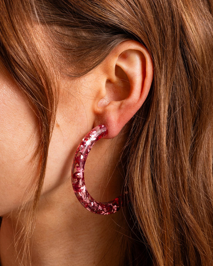 Taylor Elliott: Confetti Hoops in Pink (E-77)