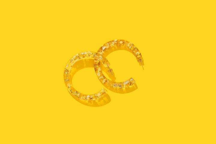 Taylor Elliott: Confetti Hoops in Gold (E-81)
