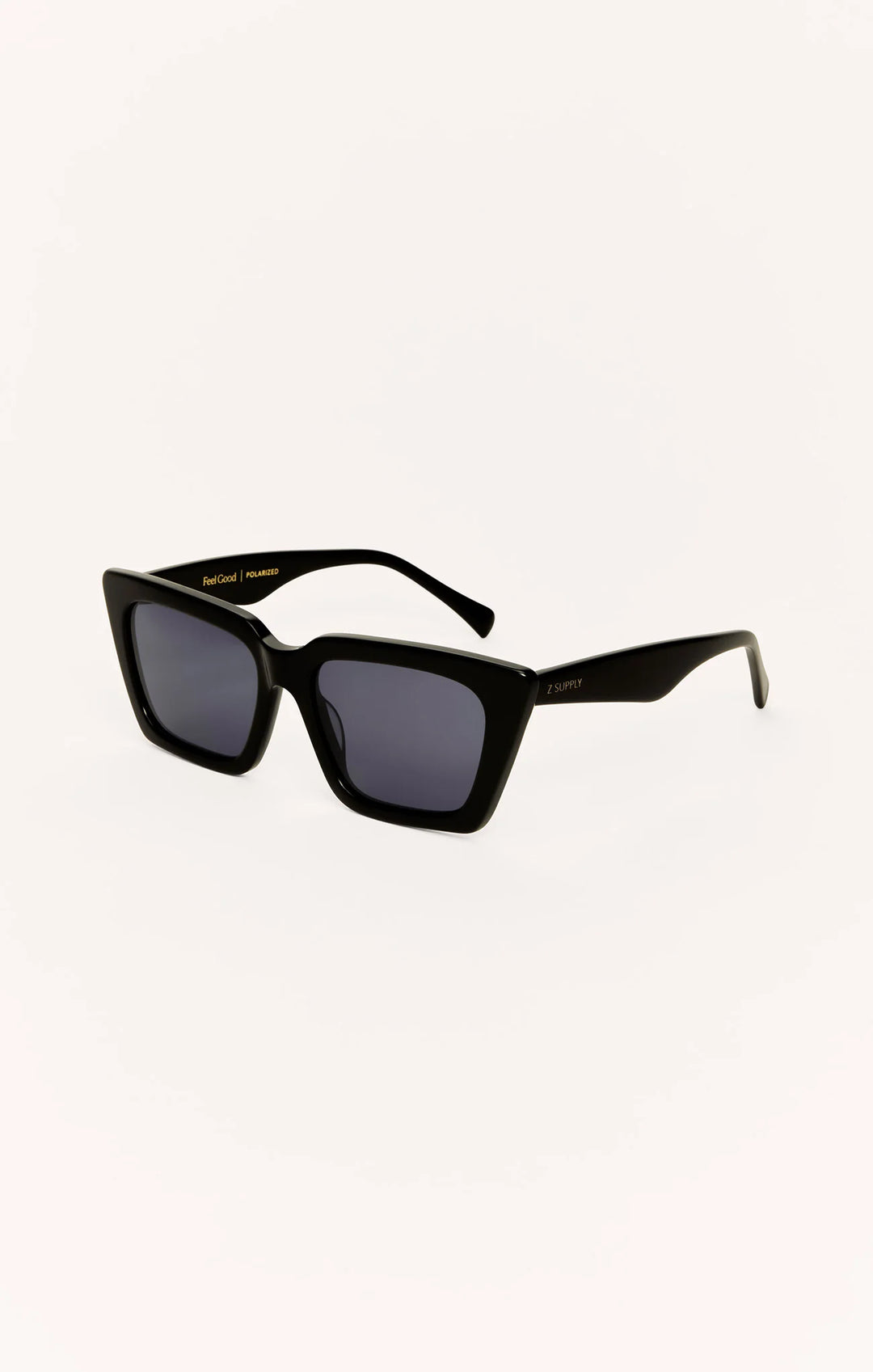 Z Supply: Feel Good Sunglass in Polished Black Grey