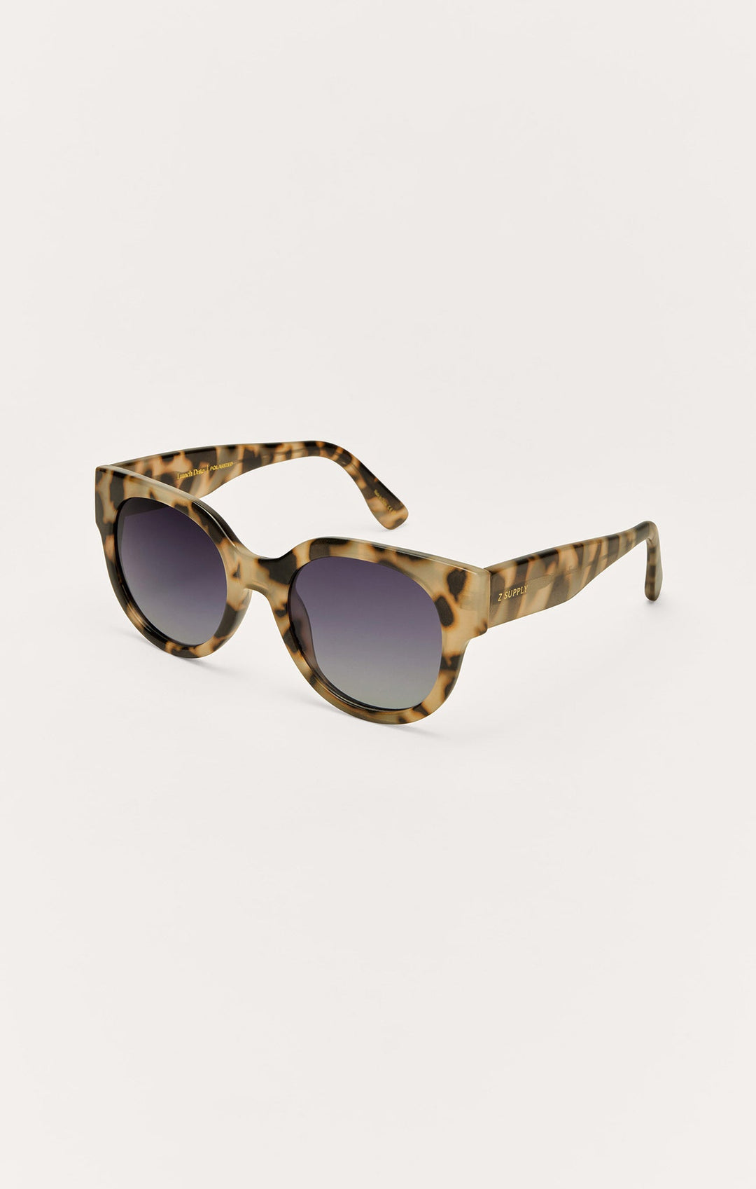 Z Supply Lunch Date sunglasses in light tortoise frame with gradient polarized lenses