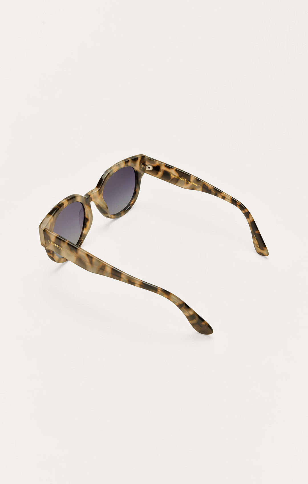 Z Supply Lunch Date sunglasses in light tortoise with gradient polarized lenses, back angle view