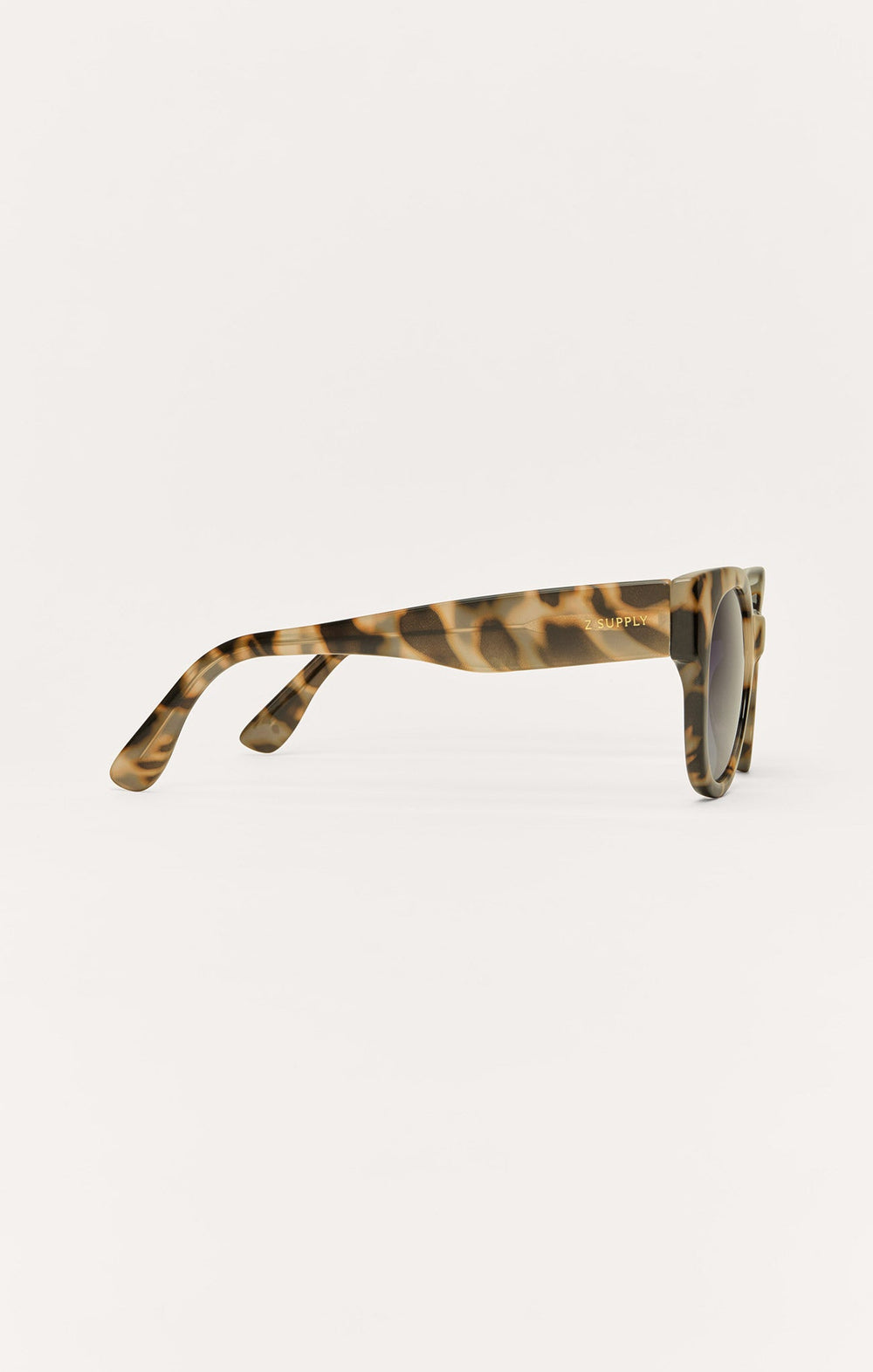 Z Supply Lunch Date sunglasses in light tortoise pattern shown from side profile view
