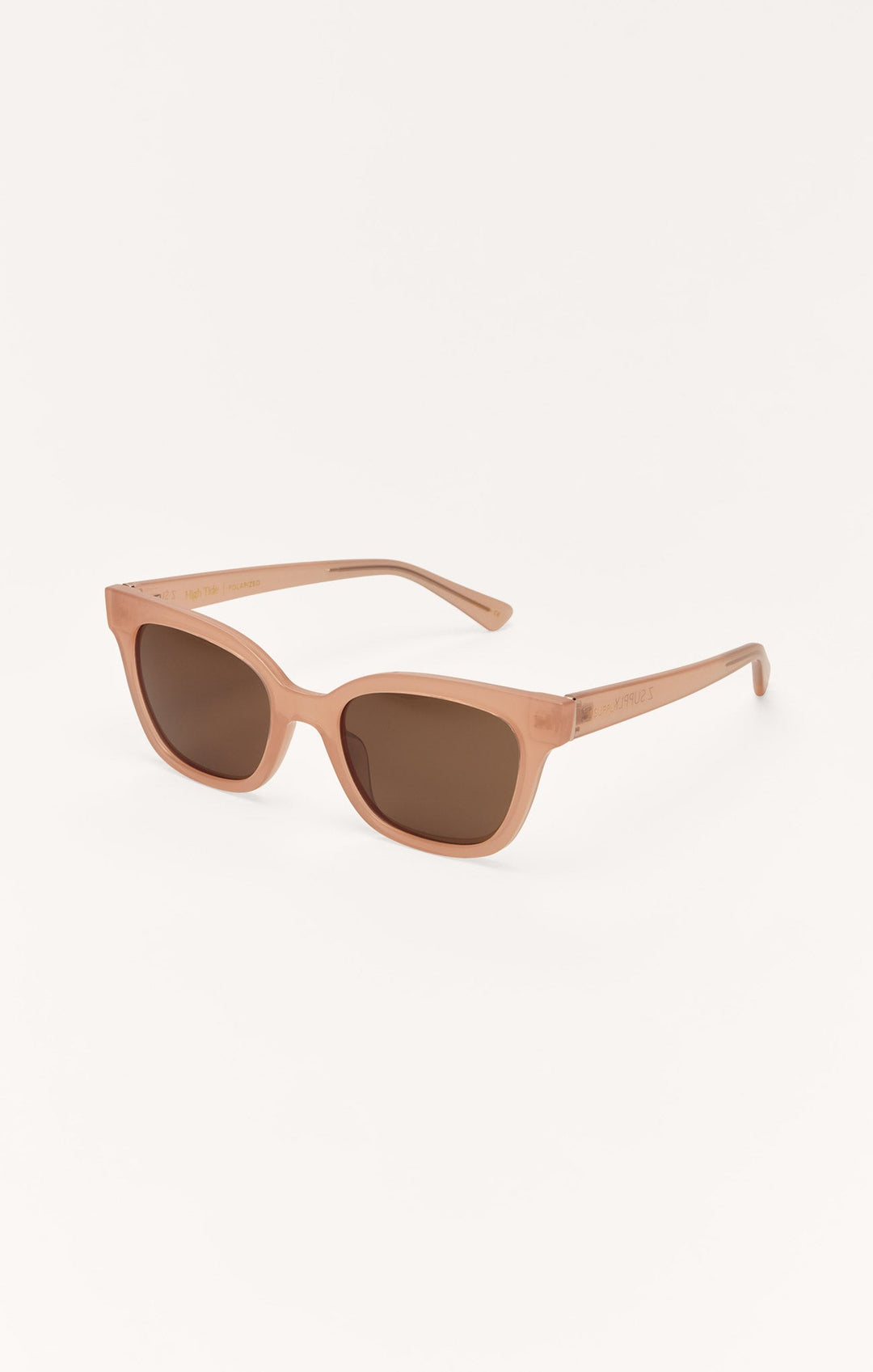 Z Supply High Tide sunglasses in taupe with brown gradient polarized lenses, angled view
