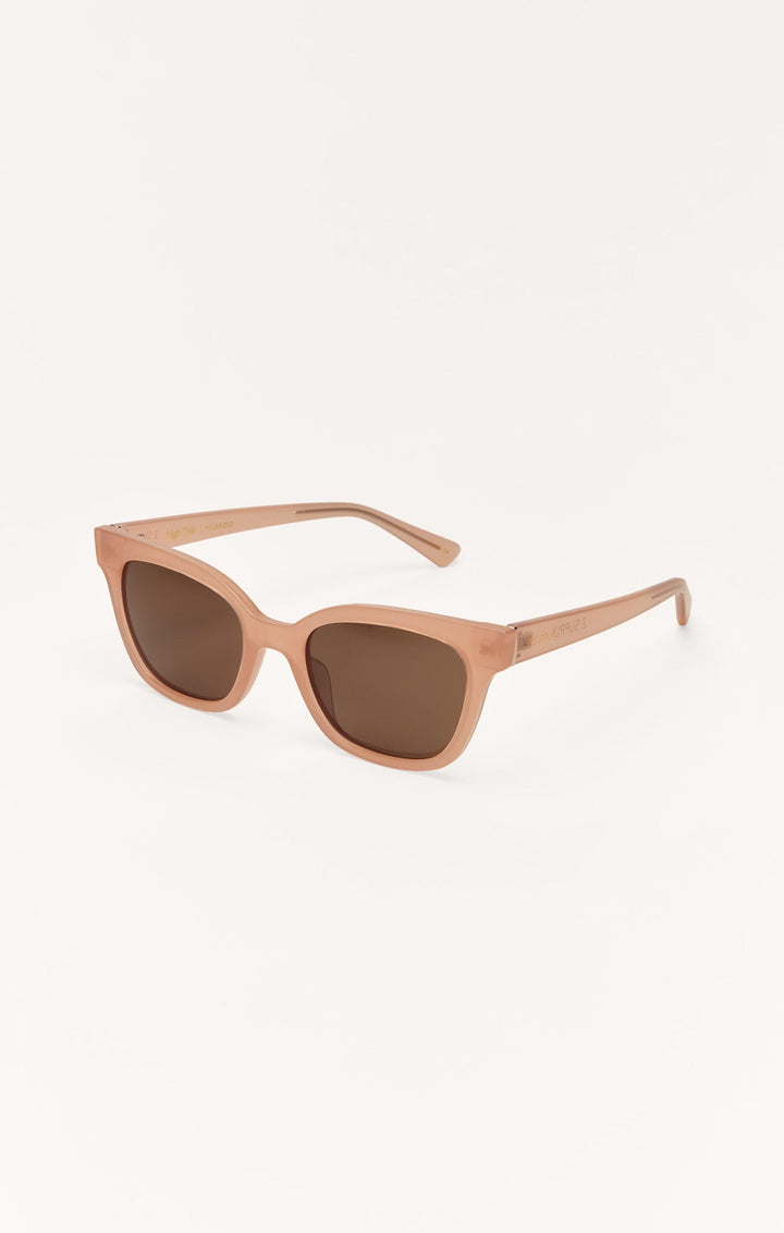 Z Supply High Tide sunglasses in taupe with brown gradient polarized lenses, angled view
