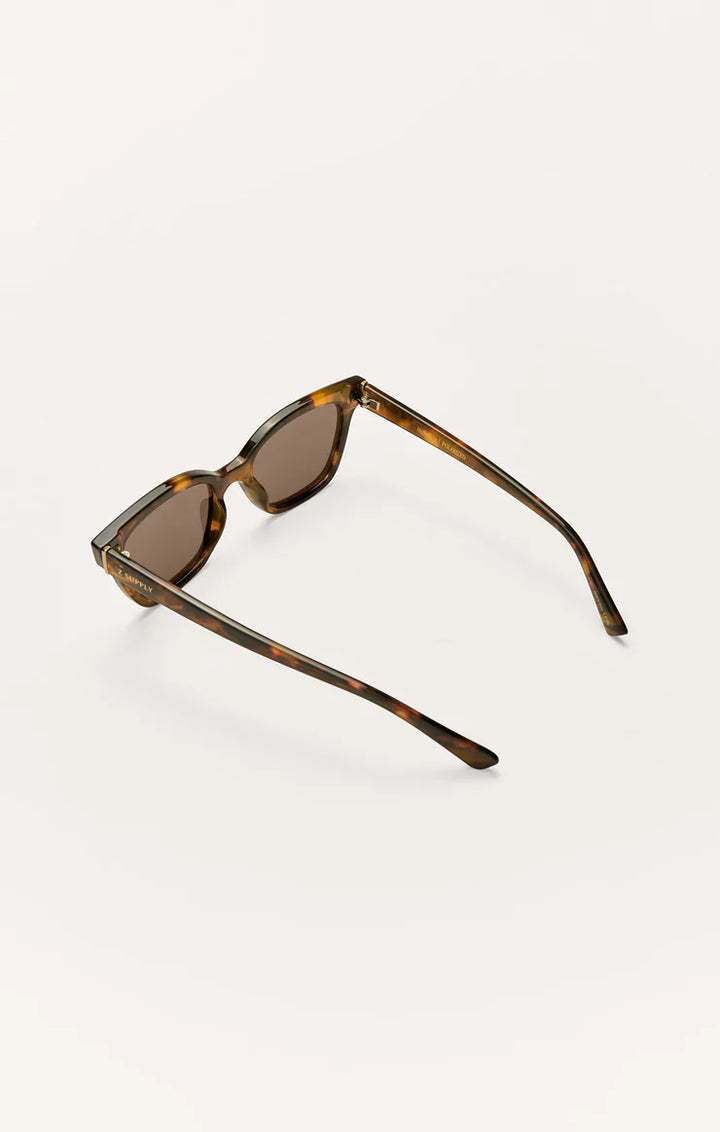 Z Supply High Tide sunglasses in brown tortoise frame with brown polarized lenses, back angle view