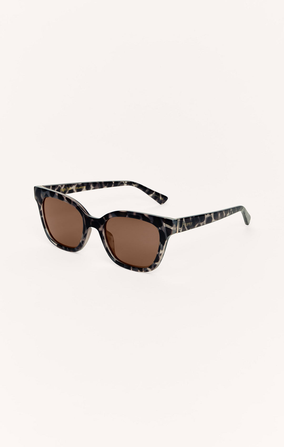 Z Supply High Tide sunglasses in taupe tortoise pattern with brown polarized lenses