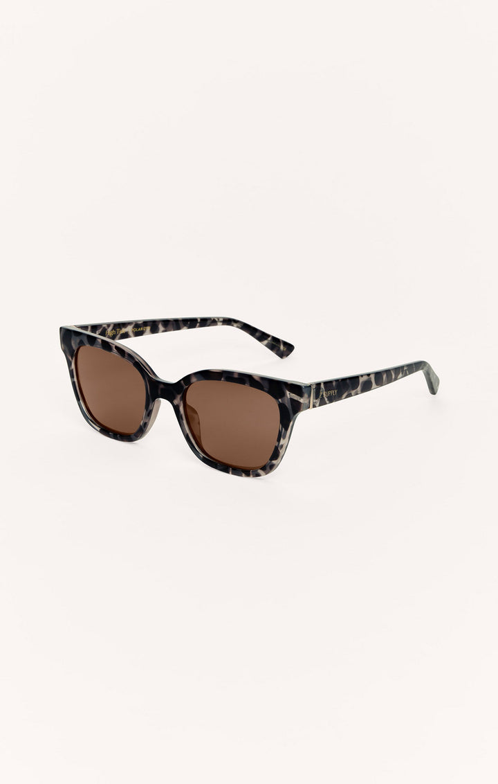 Z Supply High Tide sunglasses in taupe tortoise pattern with brown polarized lenses