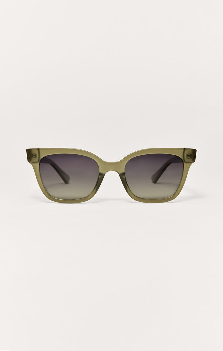 Z Supply High Tide sunglasses in taupe olive frame with gradient polarized lenses
