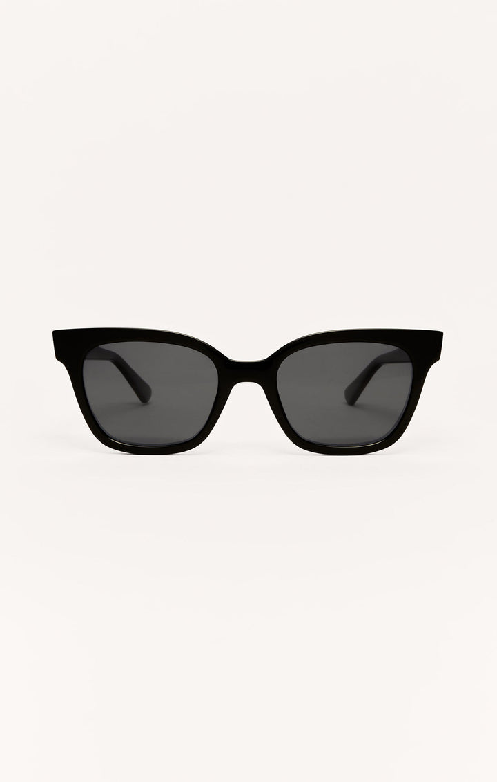 Z Supply High Tide sunglasses in polished black frame with dark grey polarized lenses
