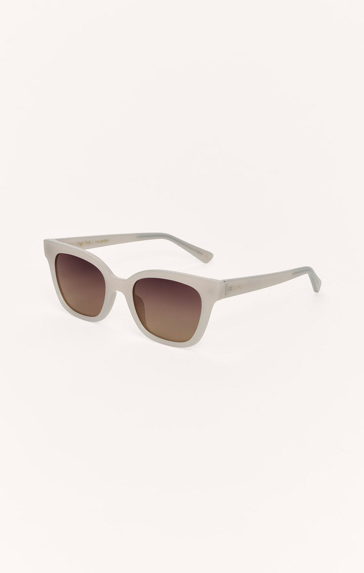 Z Supply High Tide sunglasses in taupe with brown gradient polarized lenses, angled view
