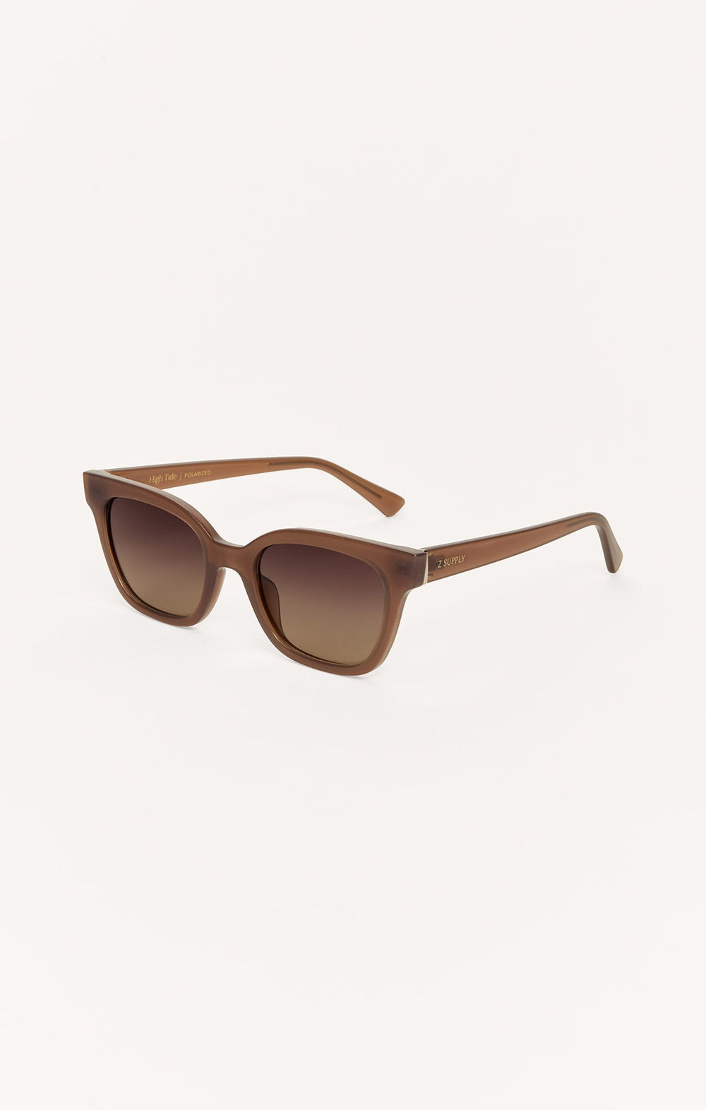 Z Supply High Tide polarized sunglasses in taupe brown with gradient brown lenses