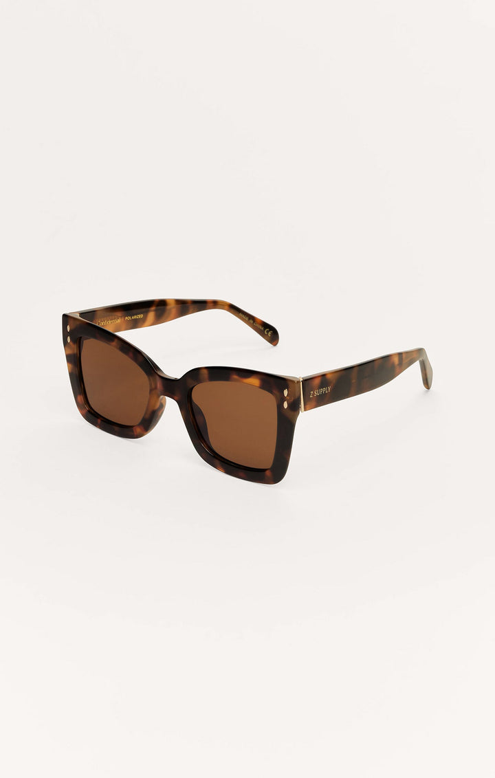 Z Supply Confidential sunglasses in brown tortoise frame with brown polarized lenses