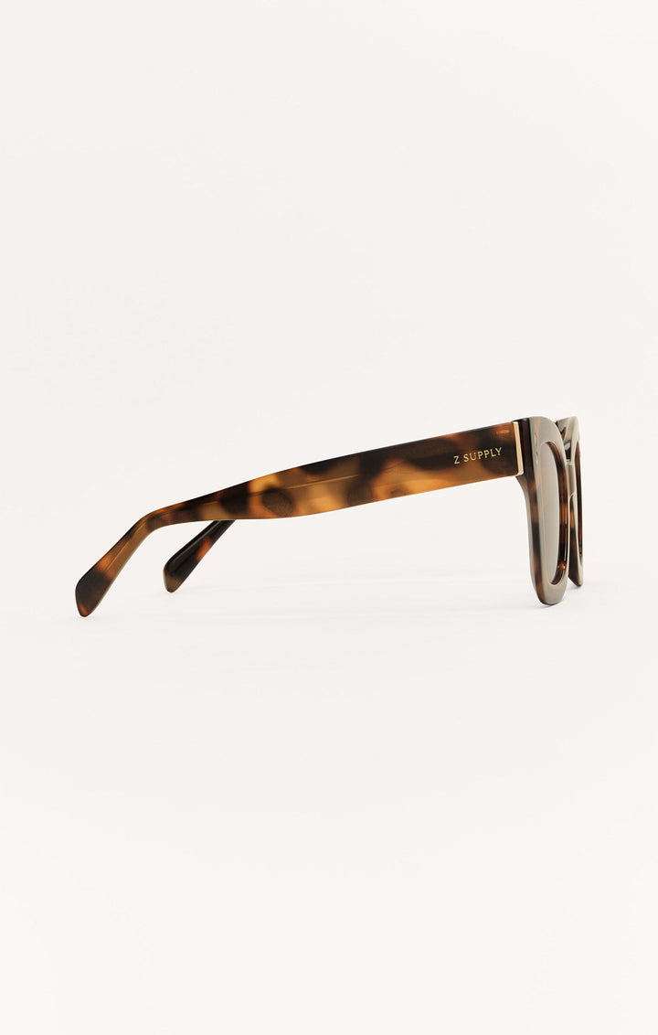 Z Supply Confidential sunglasses in brown tortoise pattern, side profile view