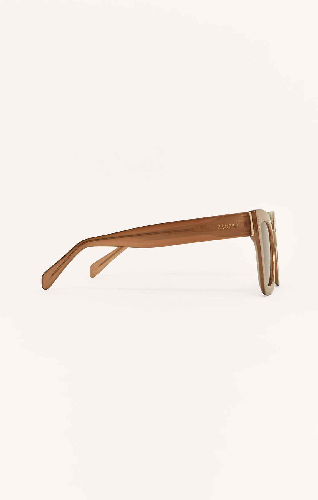 Z Supply Confidential sunglasses in brown tortoise shown from side profile view