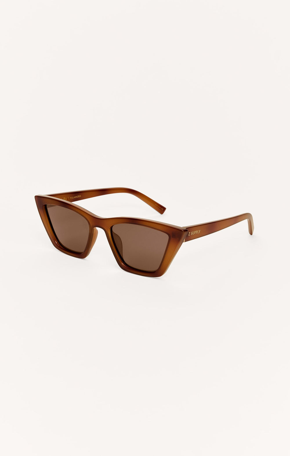 Z Supply Villa Carmel cat-eye sunglasses in brown tortoise with polarized brown lenses