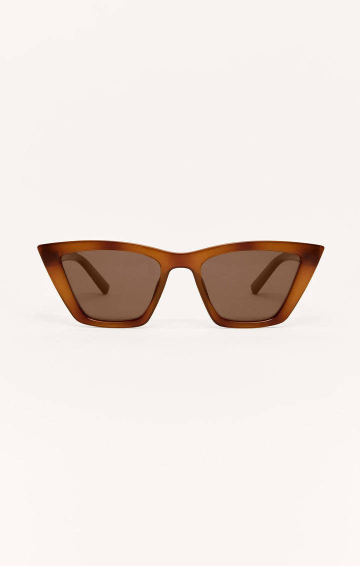 Z Supply Villa Carmel cat-eye sunglasses in caramel tortoise with brown gradient polarized lenses