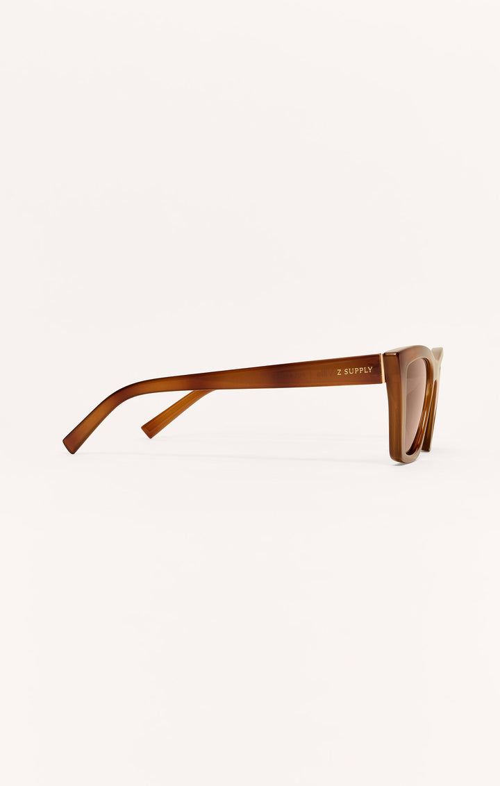 Z Supply Villa Carmel polarized sunglasses in brown tortoise, side profile view