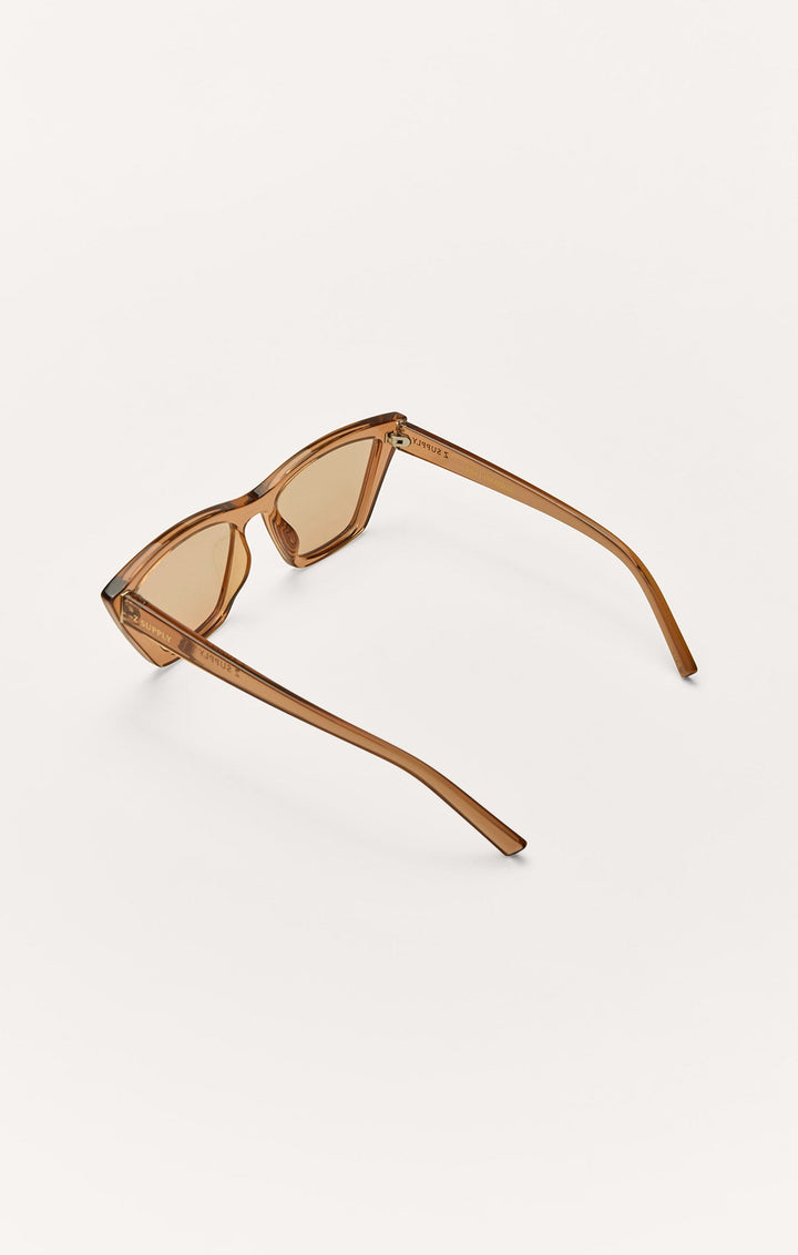 Z Supply Villa Carmel sunglasses in transparent caramel brown with gradient amber polarized lenses