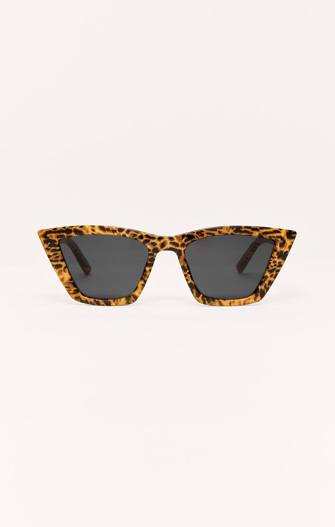 Z Supply Villa Carmel cat-eye sunglasses in leopard print with dark gray polarized lenses