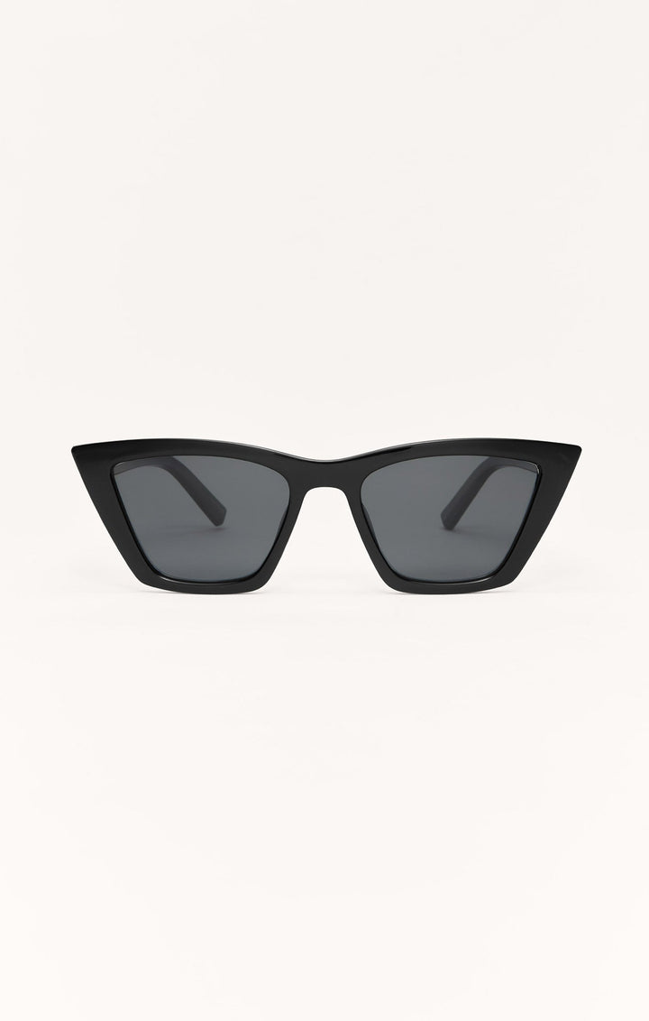 Z Supply Villa Carmel cat-eye sunglasses in black with dark polarized lenses