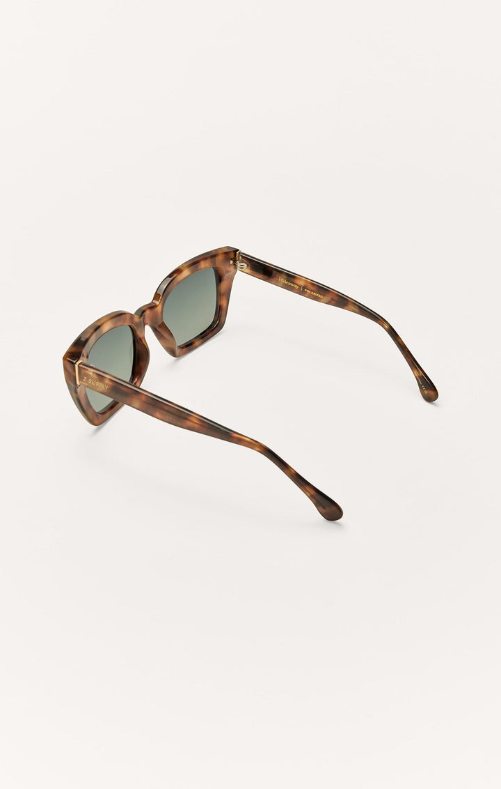 Z Supply Hideaway polarized sunglasses in dark tortoise with gradient lenses, rear angle view