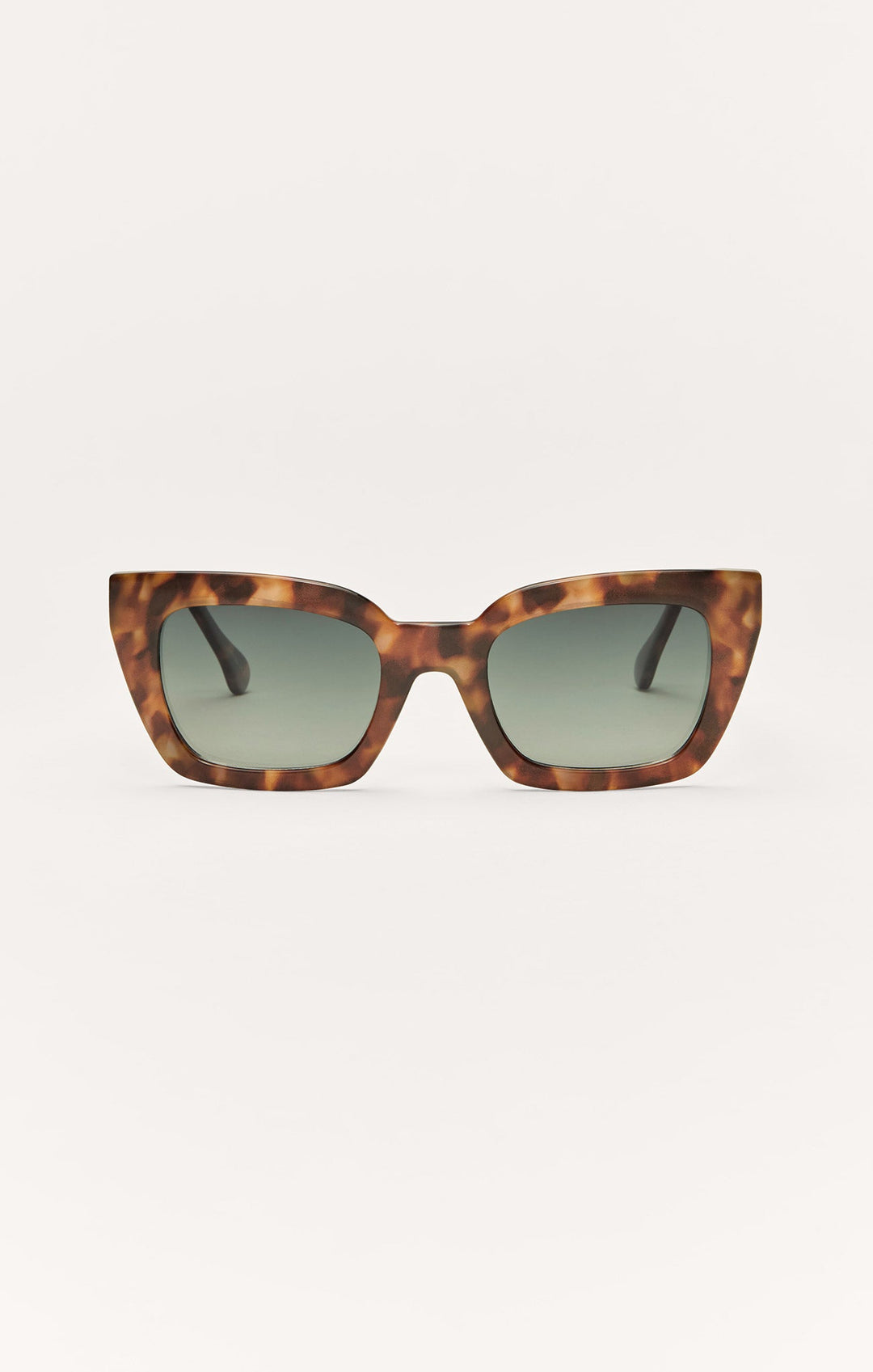 Z Supply Hideaway sunglasses in dark tortoiseshell frame with gradient polarized green lenses