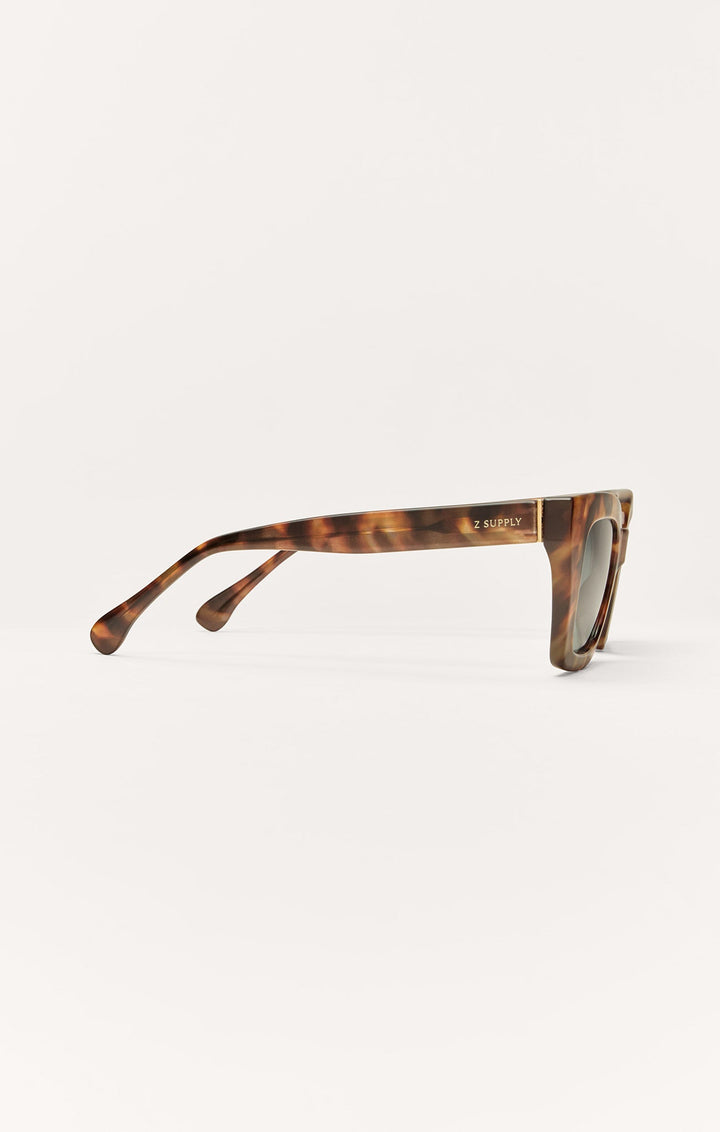 Z Supply Hideaway sunglasses in dark tortoiseshell with gradient polarized lenses, side view