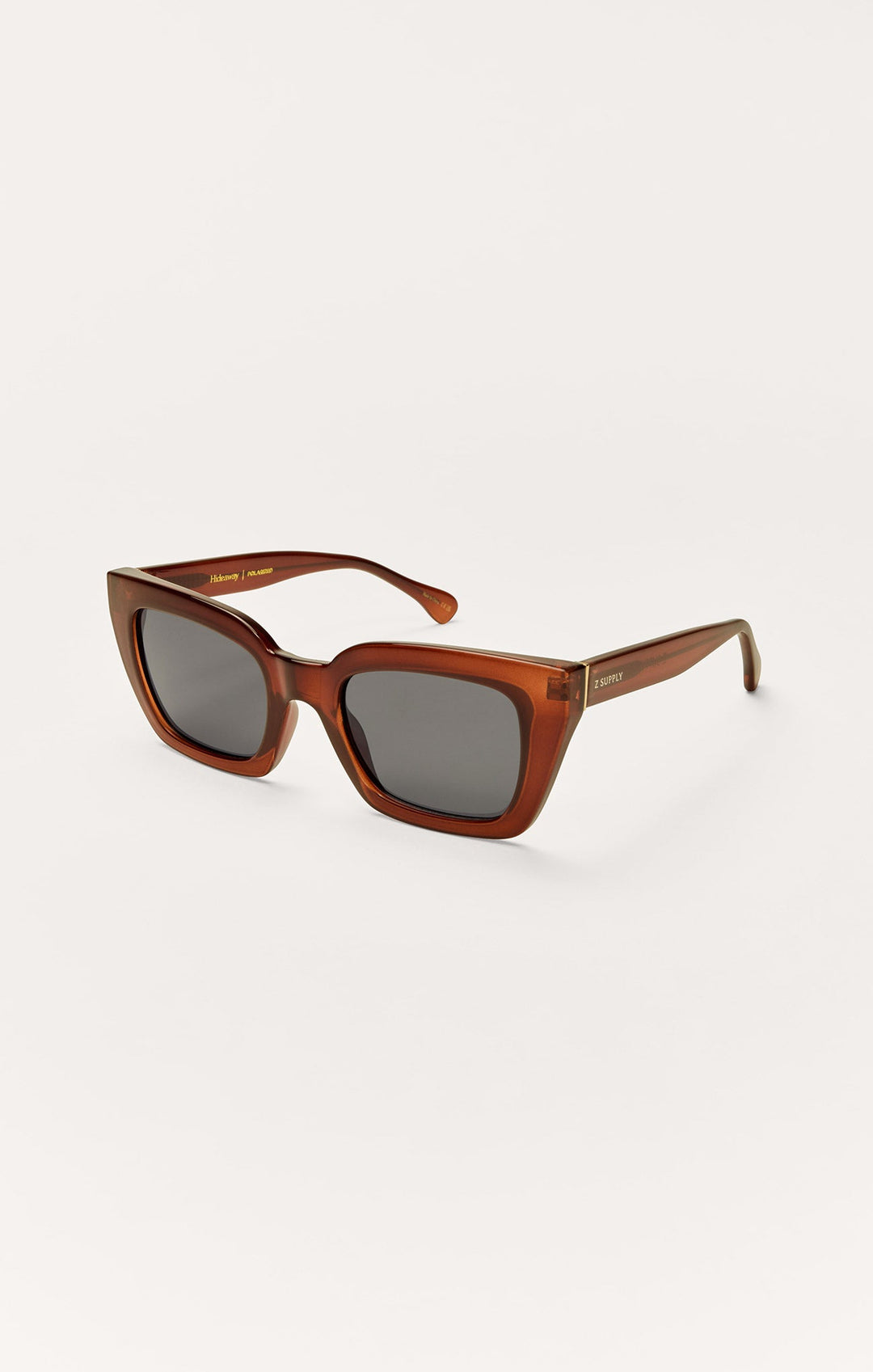 Z Supply Hideaway sunglasses in dark tort brown acetate frame with grey polarized lenses