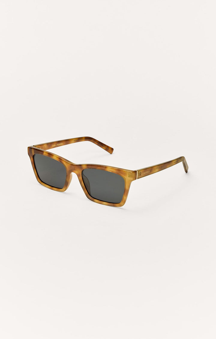 Z Supply Studio sunglasses in brown tortoise frame with dark grey polarized lenses