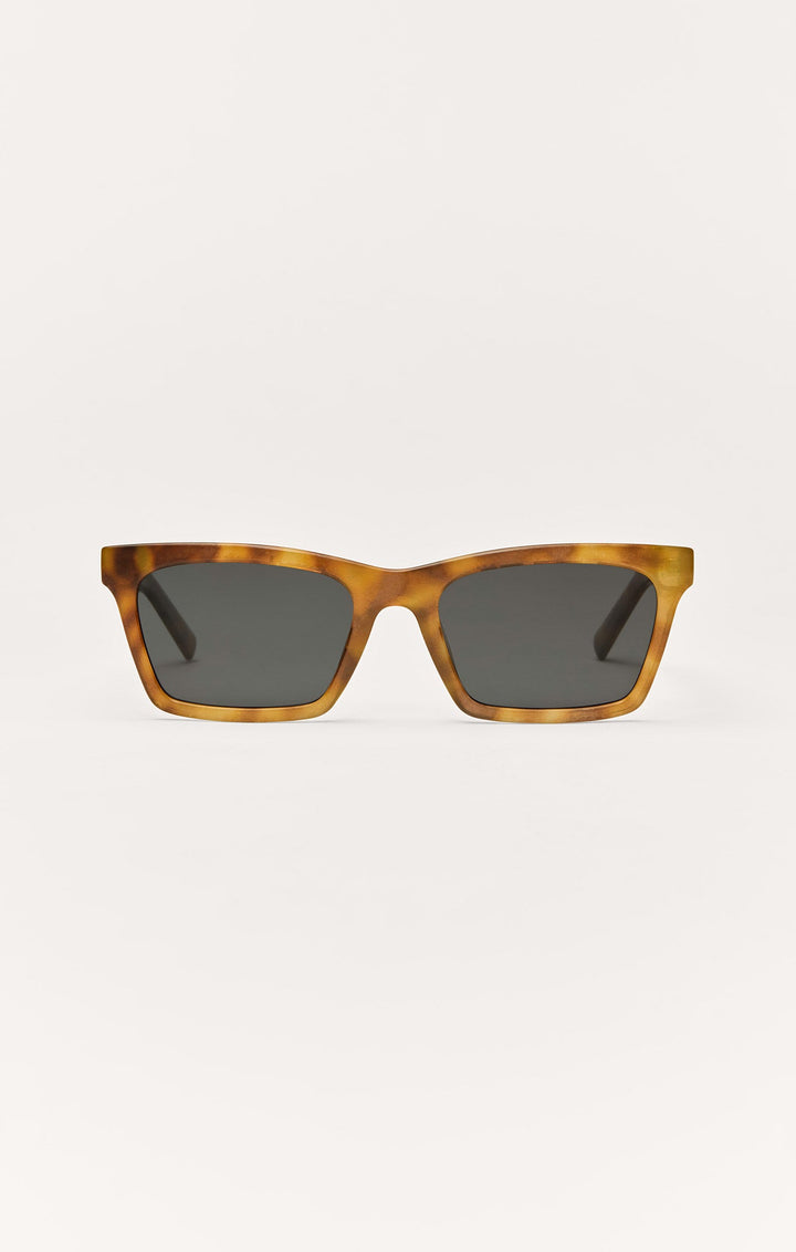 Z Supply Studio sunglasses in brown tortoise frame with dark grey lenses, front view