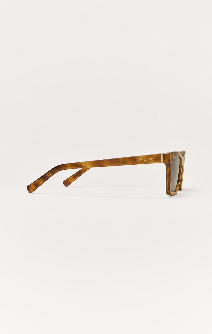 Z Supply Studio sunglasses in brown tortoise frame with grey lenses, side profile view
