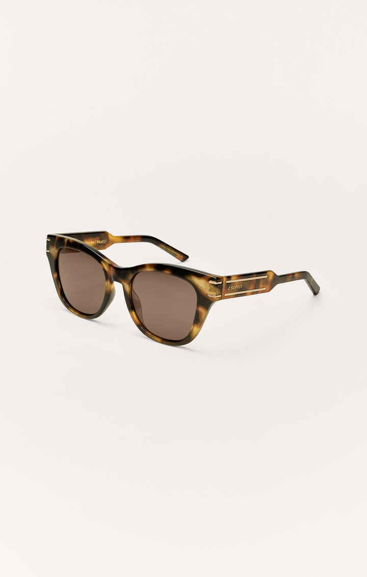 Z Supply Front Row sunglasses in brown tortoise acetate frame with brown polarized lenses