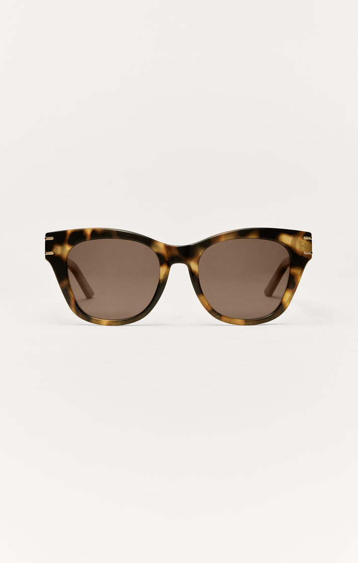Z Supply Front Row sunglasses in brown tortoise acetate frame with brown lenses