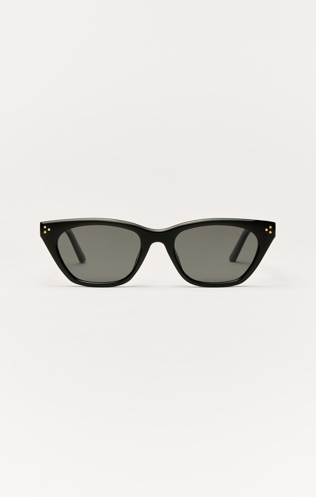 Z Supply Midnite cat-eye sunglasses in polished black with grey polarized lenses