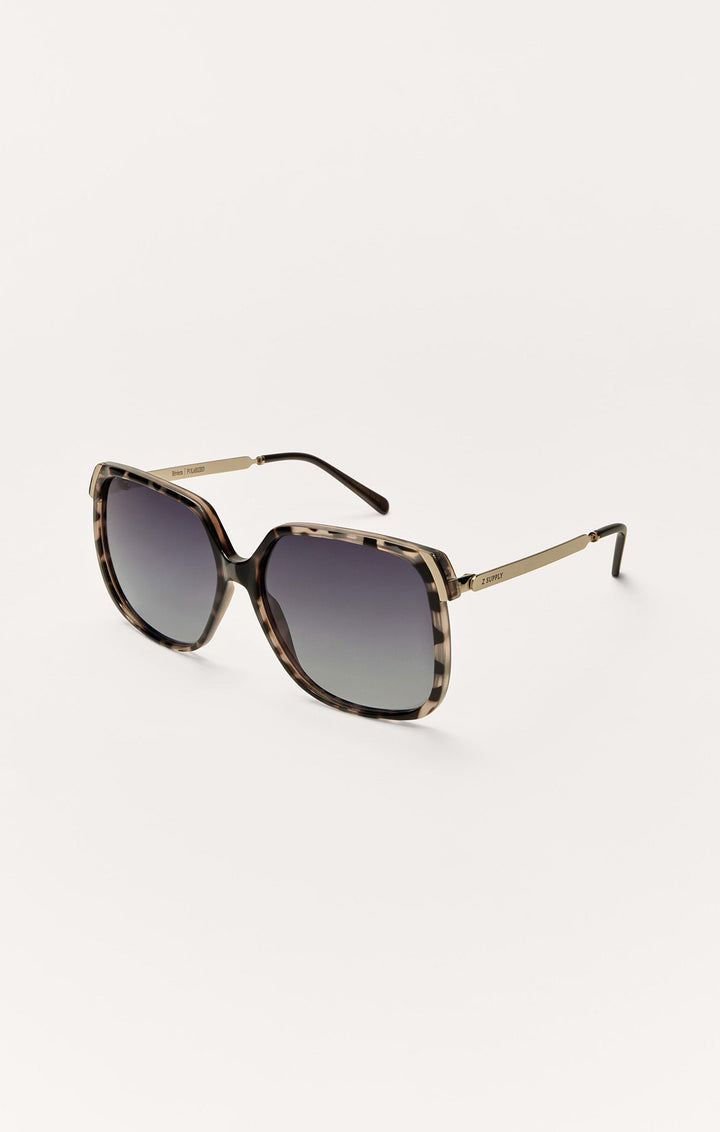 Z Supply Riviera polarized sunglasses in brown tortoise with gold temples and gradient grey lenses