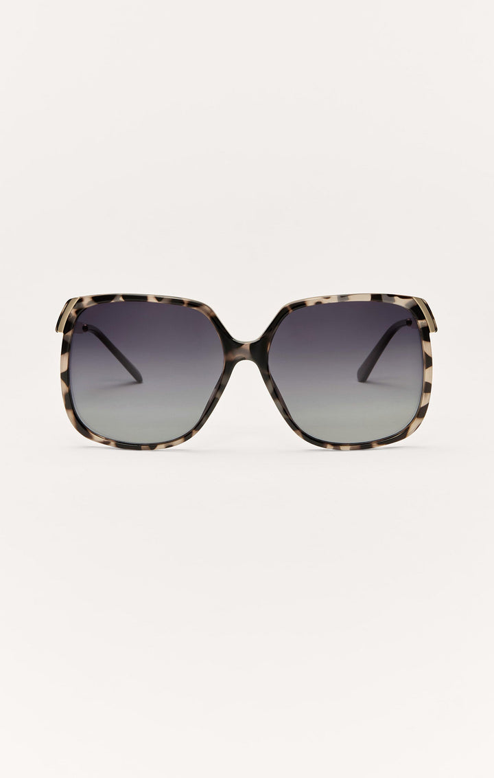 Z Supply Riviera oversized square sunglasses in brown tortoise with gradient gray polarized lenses