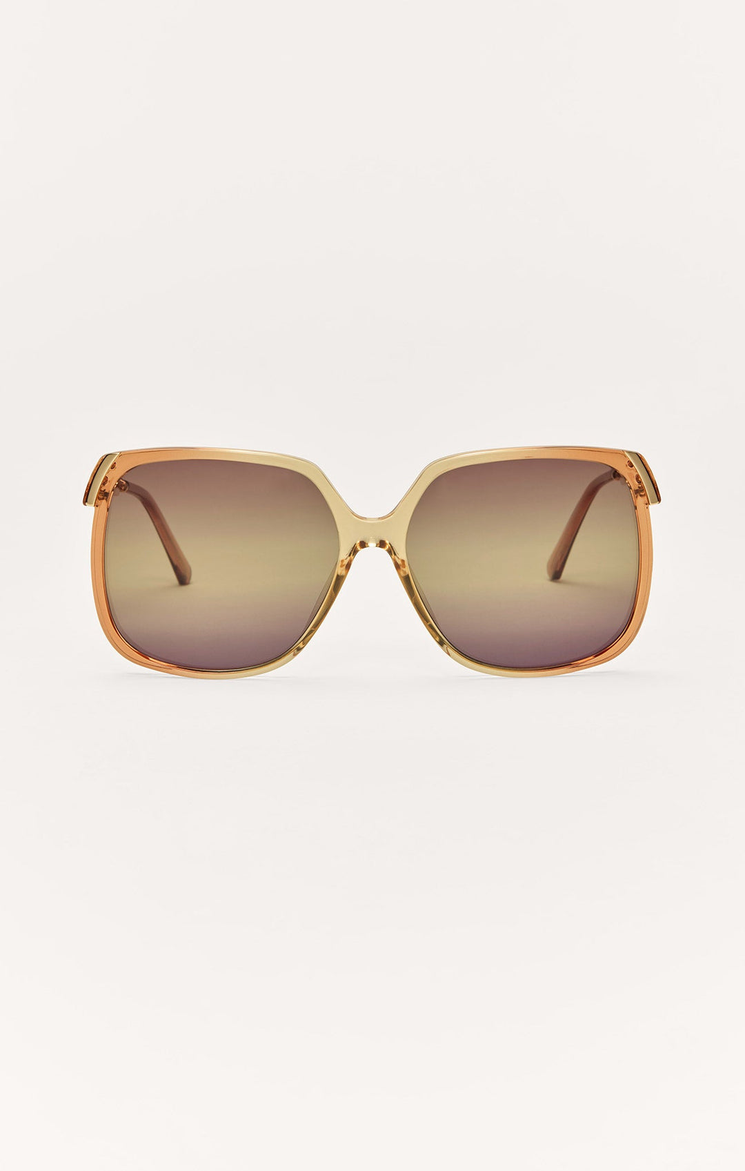 Z Supply Riviera sunglasses with transparent brown tortoise frame and gradient polar lenses