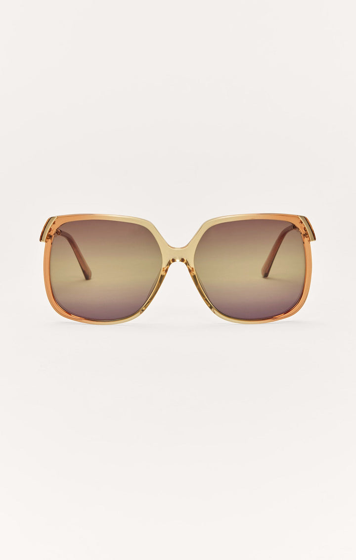 Z Supply Riviera sunglasses with transparent brown tortoise frame and gradient polar lenses