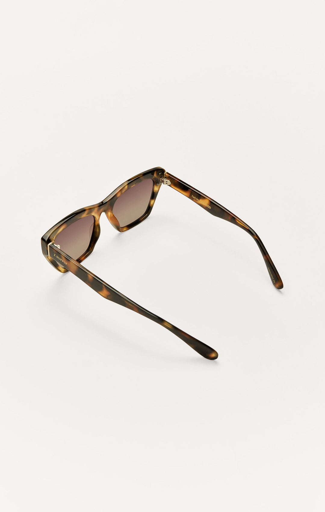 Z Supply Park Ave sunglasses in brown tortoise frame with gradient brown lenses, rear angle view