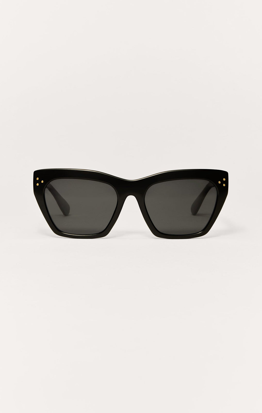 Z Supply Park Ave sunglasses in polished black cat-eye frame with grey polarized lenses