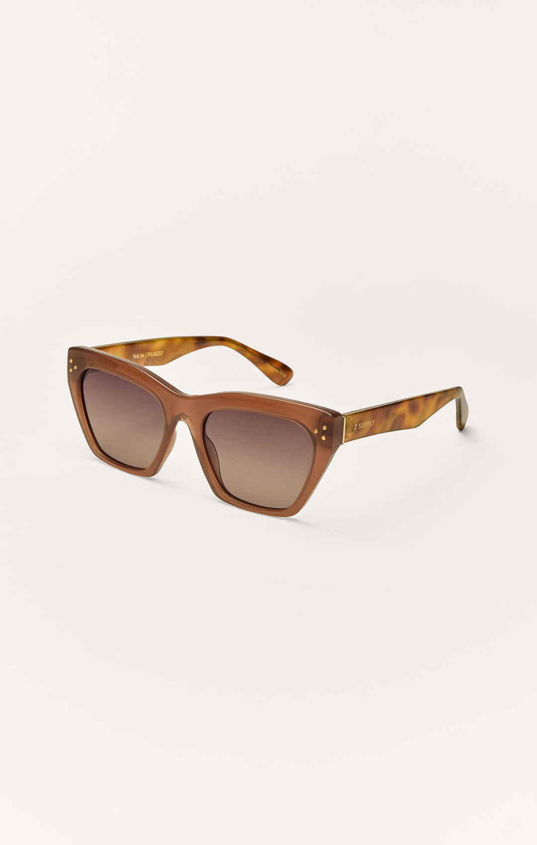 Z Supply Park Ave sunglasses in brown tortoise with gradient brown polarized lenses