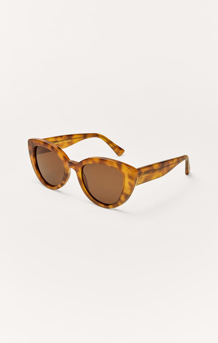 Z Supply Golden Hour cat-eye sunglasses in brown tortoise with polarized brown lenses