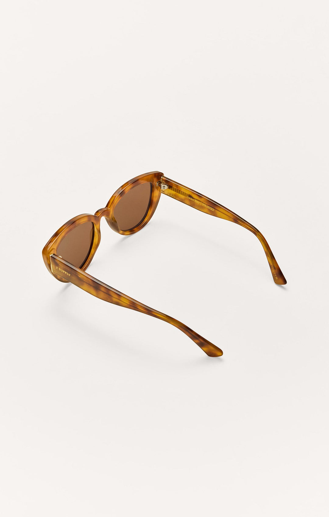 Z Supply Golden Hour sunglasses in brown tortoise with warm brown polarized lenses, back view