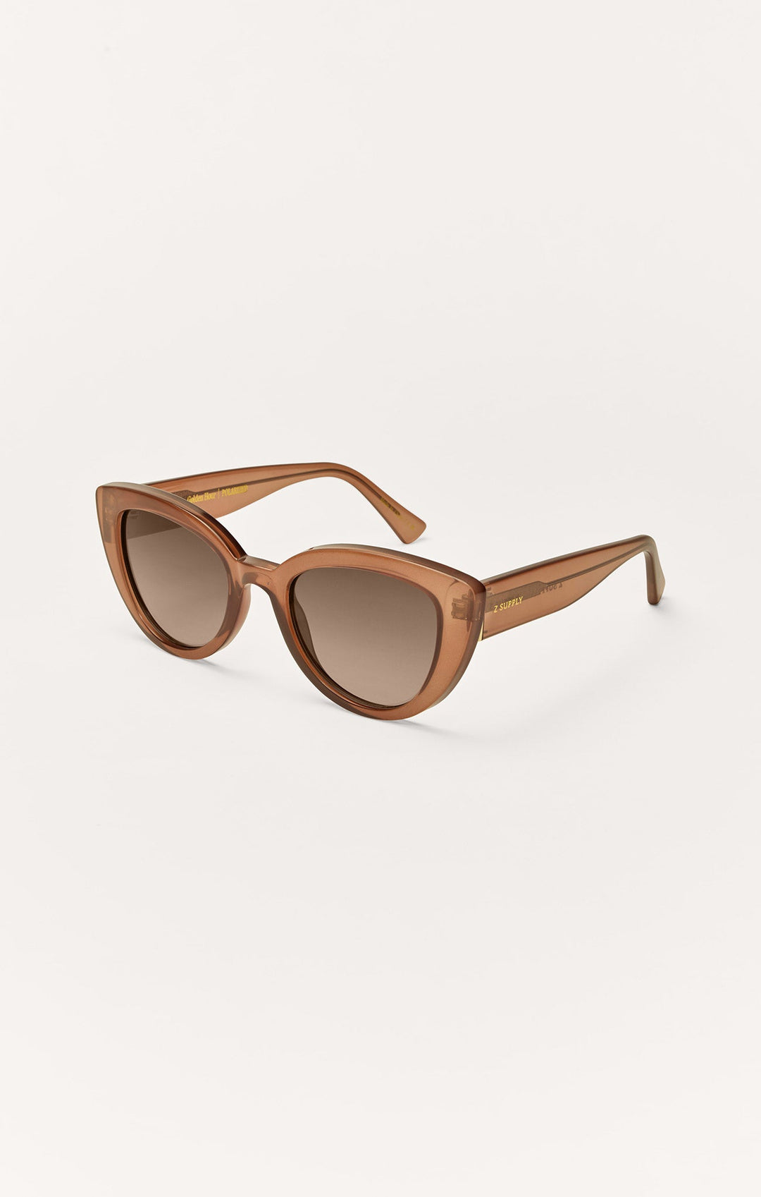 Z Supply Golden Hour cat-eye sunglasses in translucent brown with gradient brown lenses