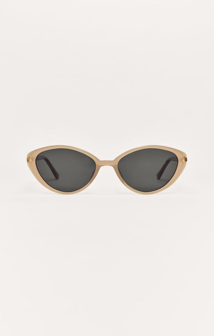 Z Supply Palermo Palermo cat-eye sunglasses in beige with dark gray lenses